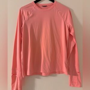 Oiselle Essential bird long sleeve tee. Fast Pink Size 8.